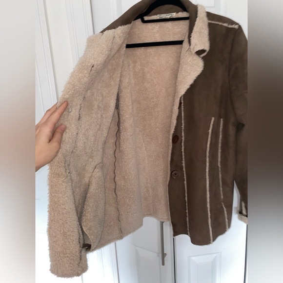 Vintage Telluride Clothing Co Faux Fur Suede Sherpa lined Coat Size XL - Picture 9 of 10